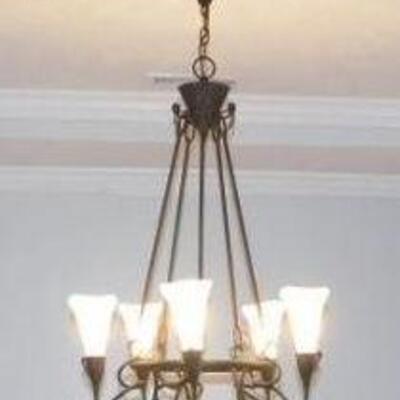 25% OFF LISTED PRICE! Wrought Iron Candle Five Light Chandelier