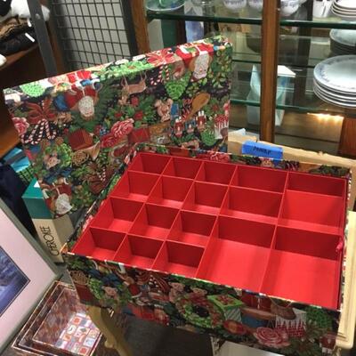 Large Fabric Covered Holiday Organizer Box