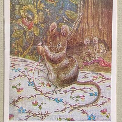 Vintage Mouse Lithograph Unframed