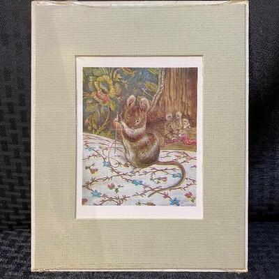 Vintage Mouse Lithograph Unframed