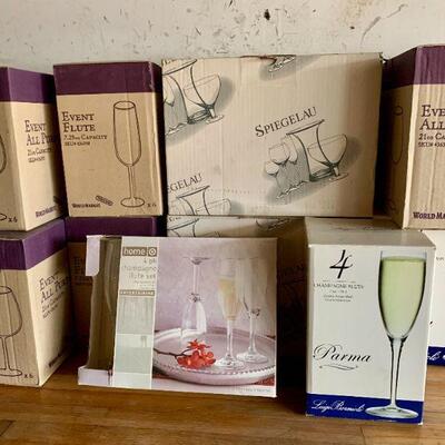 LOT 336 BOXES OF WINE GLASSES VARIOUS SIZES