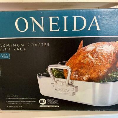 LOT 342  ONEIDA XL ALUMINUM ROASTER & RACK