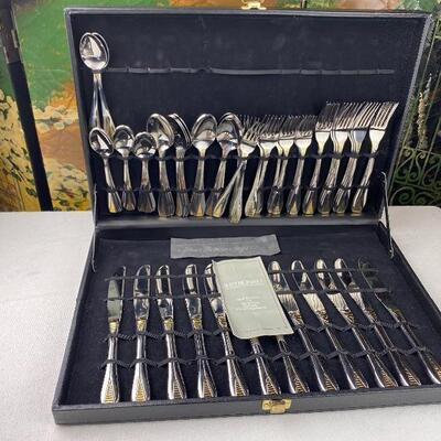 Lot# 1 S Retroneu 18/8 Stainless Silverplate 24k Gold Electroplate Silverware 