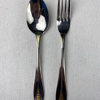 Lot# 1 S Retroneu 18/8 Stainless Silverplate 24k Gold Electroplate Silverware 