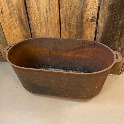 Lot# 4 Footed Double gate marked Oval Cast Iron Boiler Soap Lard Kettle marked OH or HO