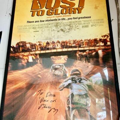LOT 344  DUST TO GLORY MOTOCROSS BAJA 1000 MOVIE POSTER AUTOGRAPHED