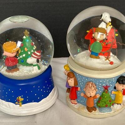 Lot #205 Hallmark Charlie Brown Musical Snow Globes 