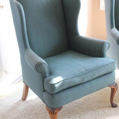 Lot 4 Blue Wingback Chair #1
