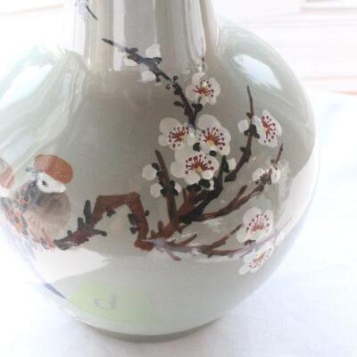 Lot 9 Cherry Blossom Japanese Vase w/ Faux Floral