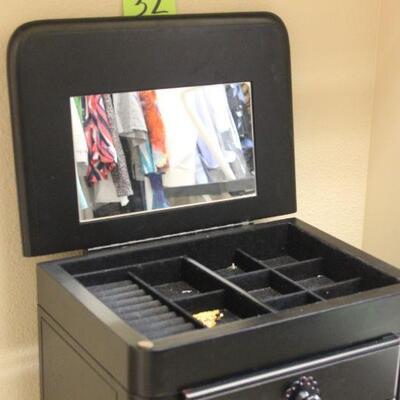 Lot 32 Black Jewelry Storage Standing Case