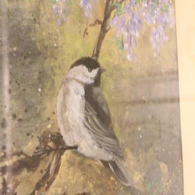 Lot 76 Framed Art of Bid in Tree