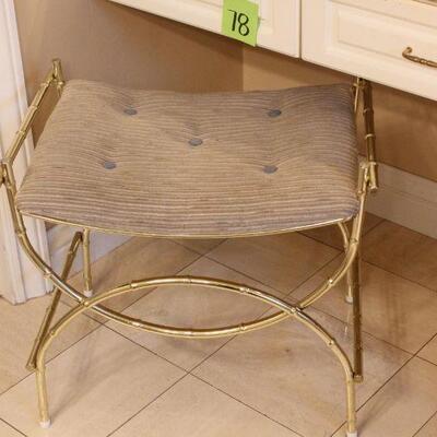 Lot 78 Brass Vanity Bench 
