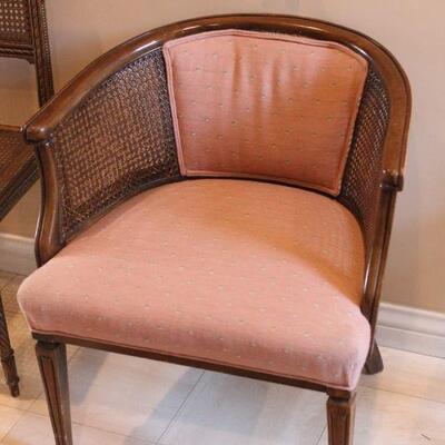 Lot 103 Vintage Cane Sided Barrel Style Chair