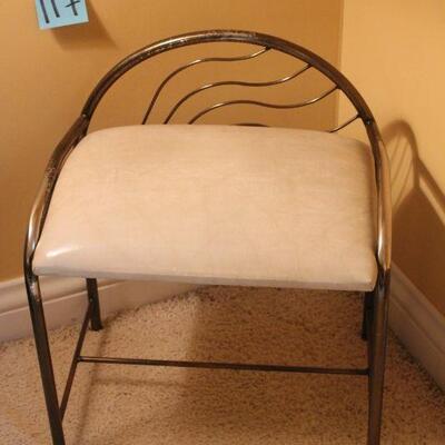Lot 117 Brass Mid Century Vanity Chair/Bench