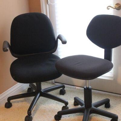 Lot 143 Two Black Rolling Office Chairs