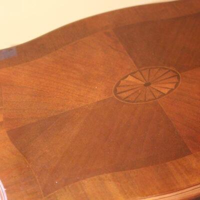 Lot 152 Wood Inlay Side Table w/ Pullout 