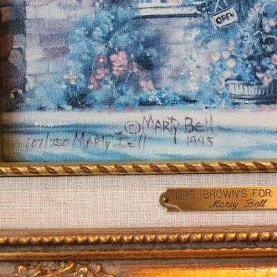 Lot 156 Signed Marty Bell Serigraph Framed Art