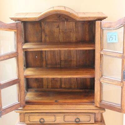 Lot 157 Display Cabinet, Solid Wood w/ Key