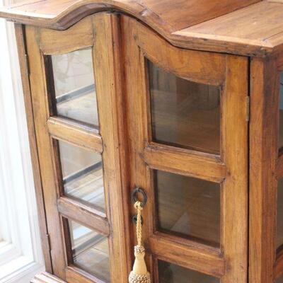 Lot 157 Display Cabinet, Solid Wood w/ Key