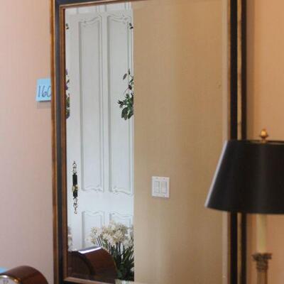 Lot 160 Black & Gold Trimmed Gold Beveled Mirror