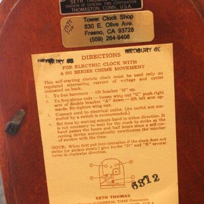 Lot 162 Seth Thomas Battery Operated Mantel Clock