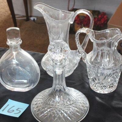 Lot 165 Lead Crystal/Cut Glass Pitchers & Decanters