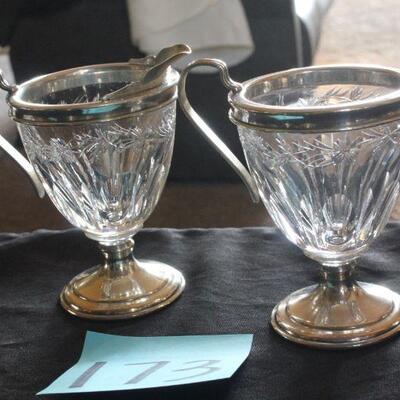 Lot 173 Sterling/Crystal Cream & Sugar