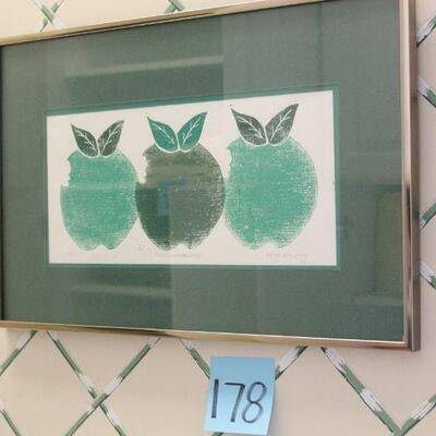 Lot 178 Apple Signed Serigraph Print Art 'Kathy McCarthy'