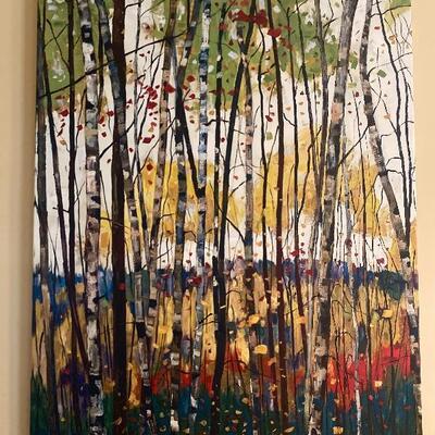Painted canvas wall art 