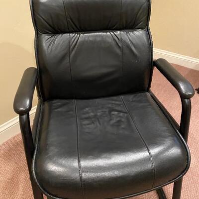 Leather office chair not on wheels 