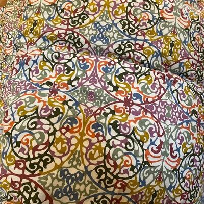 Crate and barrel King Goose Down comforter plus medallion Morocco duvet cover  