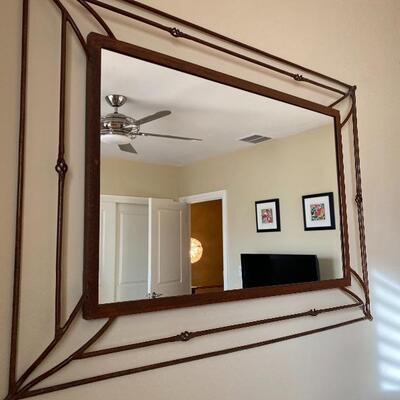 Large mirror open metal frame 