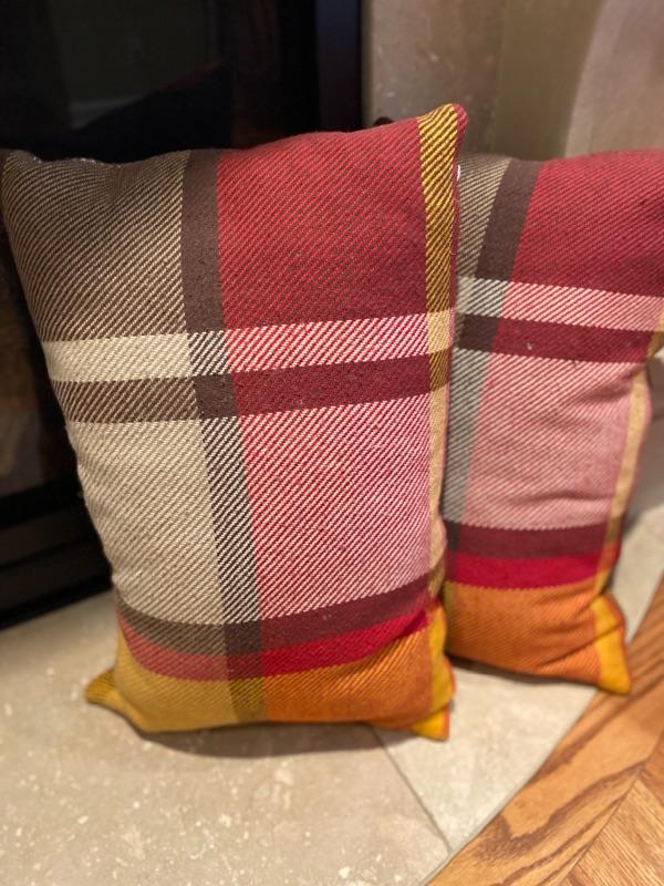 Pair crate and barrel pillows