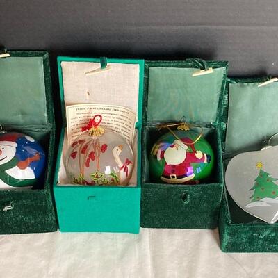 Lot #247 Four Glass Painted Ornaments 