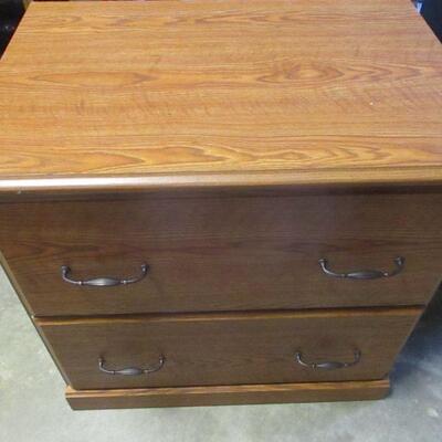 Lot 2 - 2 Drawer Wood Office Filling Cabinet