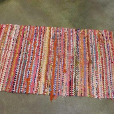Lot 23 - Area Rug Made Out Of Strips Of Material