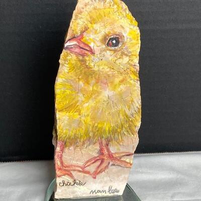Lot #259 Nan Lee Painting On Stone Chickie