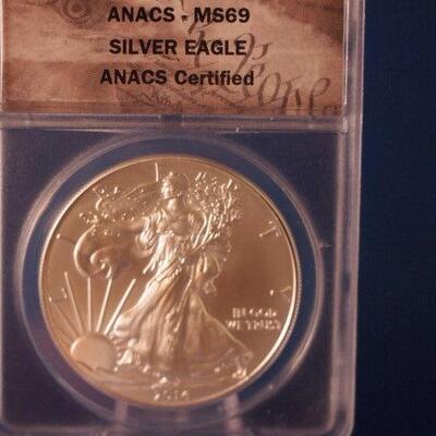 2014 Slabbed MS 69 Certified Silver American Eagle