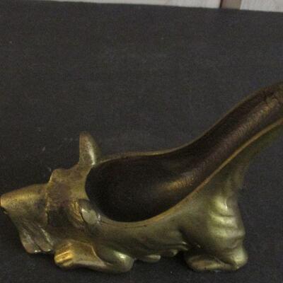 Lot 174- Vintage Scotty Dog Brass Pipe Holder