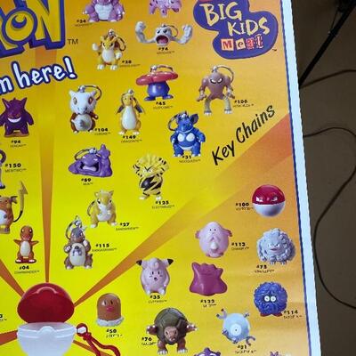 Lot# 12 S 1999 PokÃ©mon Burger King Ad Poster Nintendo 