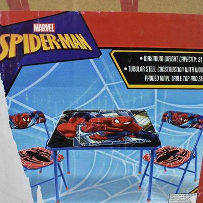 Marvel Spider-Man 3-Piece Square Table & Chair Set. Torn Image as Shown