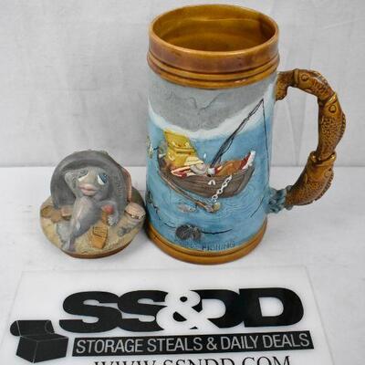 Large Stein with Lid. Gary Patterson's Gone Fishing & The Search