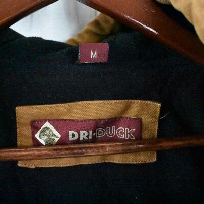 Heavy Hooded Winter Coat by Dri-Duck, Brown w/ Black lining. Size M, G-Bar