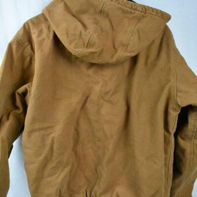 Heavy Hooded Winter Coat by Dri-Duck, Brown w/ Black lining. Size M, G-Bar