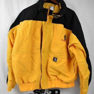 Carhartt Coat. Yellow & Black, Men's XL, K-Bull 93 Embroidery on front and back
