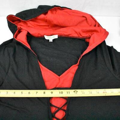 Black & Red Dress Witch/Vampire/etc Costume. Serenita 5X with Hood