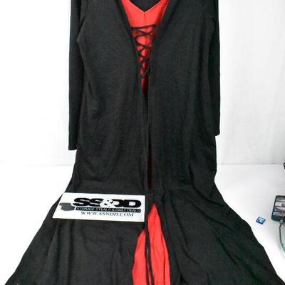 Black & Red Dress Witch/Vampire/etc Costume. Serenita 5X with Hood