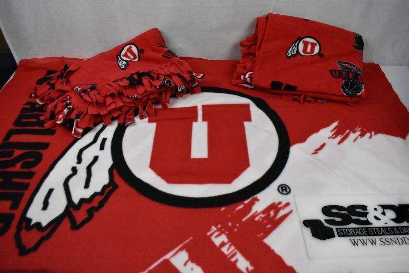 3 Fleece Blankets, University of Utah U of U Utes
