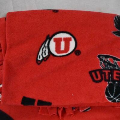 3 Fleece Blankets, University of Utah U of U Utes