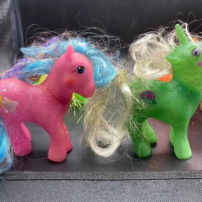 Lot of 7 My Little Pony Sparkle Ponies Glitter Bodies Space Themes